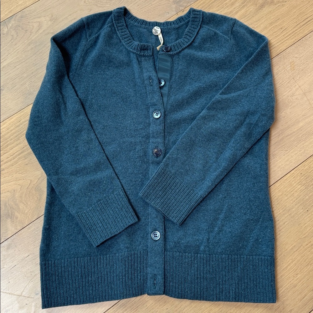Margaret O'Leary Cashmere Navy Teal Knit Cardigan